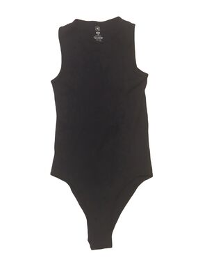 Aura Black Sleeveless Ribbed Bodysuit